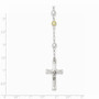Sterling Silver Polished Rosary Tri-color Beads Necklace