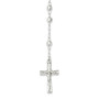 Sterling Silver Polished Rosary with Textured Beads Necklace