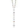 Sterling Silver Polished Tiger Eye Rosary Necklace