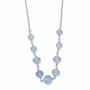 Silver-tone Blue Glass Beads 16 w/ext Necklace