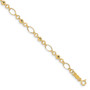 14k Polished Diamond-cut Ovals & Donut Beads Bracelet