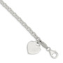 Sterling Silver 1.5mm Heart Charm Bracelet