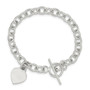 Sterling Silver Dangling Heart Charm Bracelet