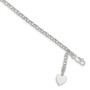Sterling Silver Heart Charm Rolo Bracelet