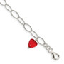 Sterling Silver Red Crystal Link Bracelet