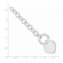 Sterling Silver Heart Disc Toggle Bracelet