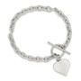 Sterling Silver Heart Toggle Bracelet