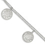 Sterling Silver Rhodium Plated Diamond Cut Hollow Discs Bracelet