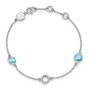 SS White Ice Blue Topaz and .05 ct Diamond Bracelet