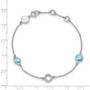 SS White Ice Blue Topaz and .05 ct Diamond Bracelet