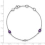 SS White Ice Amethyst and .01 ct Diamond Bracelet