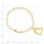 14k Yellow Gold Dangle Heart Bracelet