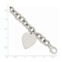 14k White Gold Link W/ Heart Charm Bracelet