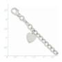 14k White Gold Link W/ Heart Charm Bracelet