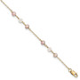 14k FW Cultured Pearl & Rose Quartz w/Cable Chain 1 IN EXT