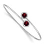 14k White Gold Garnet Flexible Bangle