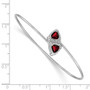 14k White Gold Garnet Flexible Bangle