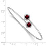 14k White Gold Garnet Flexible Bangle