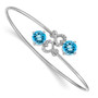 14k White Gold Blue Topaz Flexible Bangle