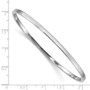 14k White Gold 3mm Polished Square Tube Bangle