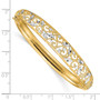 14K and Rhodium Diamond-cut Bangle Bracelet