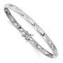 14k White Gold Polished Twisted Bangle