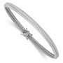 14k White Gold Polished Textured Flexible Bangle