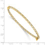 14k Two Tone Polished Hinged Bangle Bracelet