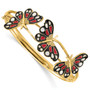 14K Polished Enameled Butterfly Hinged Bracelet