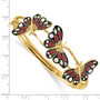 14K Polished Enameled Butterfly Hinged Bracelet