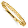 14k Textured Diamond Cut Twisted Bangle