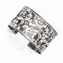 Leslie's Sterling Silver and Ruthenium-plated Diamond-cut Cuff Bangle
