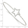 Sterling Silver Diamond Cut CZ Star Interlocking Bangle Bracelet