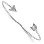 Sterling Silver Rhodium-plated CZ Arrow Slip-on Cuff Bangle Bracelet