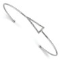 Sterling Silver Rhodium-plated CZ Triangle Slip-on Cuff Bangle Bracelet