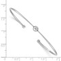 Sterling Silver Rhodium-plated Polished Slip On Cuff Bangle