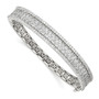 Sterling Silver CZ Hinged Bangle