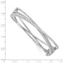 Sterling Silver CZ Criss Cross Hinged Bangle