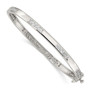 Sterling Silver Oval CZ Hinged Bangle