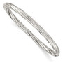 Sterling Silver 5mm Twisted Hinged Bangle