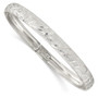 Sterling Silver 6.5mm Diamond-cut Flexible Bangle