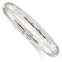 Sterling Silver 7mm Diamond-cut Flexible Bangle