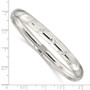 Sterling Silver 7mm Diamond-cut Flexible Bangle