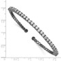 Sterling Silver Ruthenium-plated 30 Stone CZ Cuff Bracelet