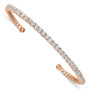 Sterling Silver Rose-tone 30 Stone CZ Cuff Bracelet