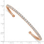 Sterling Silver Rose-tone 30 Stone CZ Cuff Bracelet