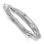 Sterling Silver Rhodium Plated Set of 6 Bead Slip on Bracelet