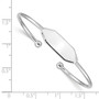 Sterling Silver Rhod. Plated Polished ID Cuff Child's Bangle