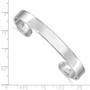 Sterling Silver Rhod. Plated Rhodium Plated Polished Cuff Bangle