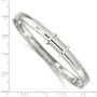 Sterling Silver Polished Milgrain 7mm Adjustable Bangle